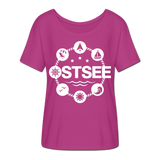 Ostsee Symbole - Frauen T-Shirt mit Fledermausärmeln von Bella + Canvas - Fuchsiarot