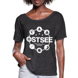 Ostsee Symbole - Frauen T-Shirt mit Fledermausärmeln von Bella + Canvas - Anthrazit