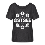 Ostsee Symbole - Frauen T-Shirt mit Fledermausärmeln von Bella + Canvas - Anthrazit