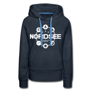 Nordsee Symbole - Frauen Premium Hoodie - Navy