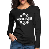 Nordsee Symbole - Frauen Premium Langarmshirt - Schwarz