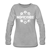 Nordsee Symbole - Frauen Premium Langarmshirt - Grau meliert