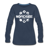 Nordsee Symbole - Frauen Premium Langarmshirt - Navy