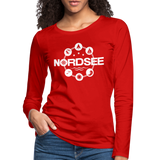 Nordsee Symbole - Frauen Premium Langarmshirt - Rot