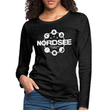 Nordsee Symbole - Frauen Premium Langarmshirt - Anthrazit