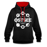 Ostsee Symbole - Frauen Kontrast-Hoodie - Schwarz/Rot