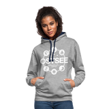 Ostsee Symbole - Frauen Kontrast-Hoodie - Grau meliert/Navy