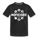 Nordsee Symbole - Kinder Premium T-Shirt - Schwarz