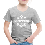 Nordsee Symbole - Kinder Premium T-Shirt - Grau meliert