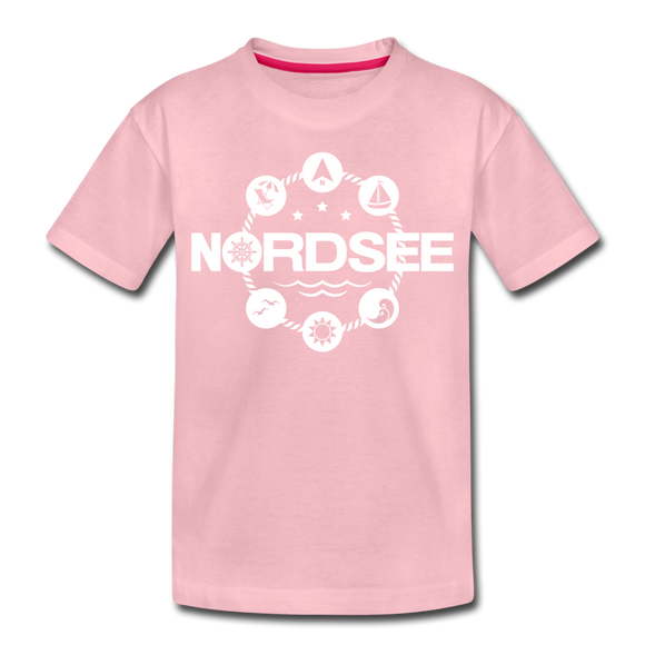 Nordsee Symbole - Kinder Premium T-Shirt - Hellrosa