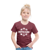 Nordsee Symbole - Kinder Premium T-Shirt - Bordeauxrot meliert