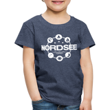 Nordsee Symbole - Kinder Premium T-Shirt - Blau meliert