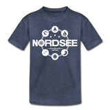 Nordsee Symbole - Kinder Premium T-Shirt - Blau meliert