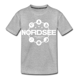 Nordsee Symbole - Teenager Premium T-Shirt - Grau meliert