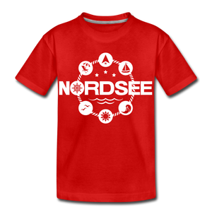 Nordsee Symbole - Teenager Premium T-Shirt - Rot