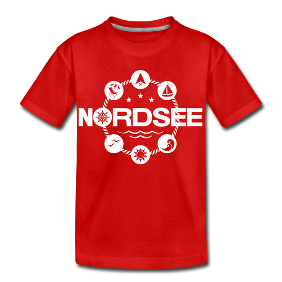 Nordsee Symbole - Teenager Premium T-Shirt - Rot