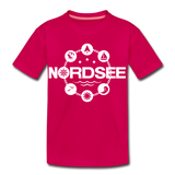 Nordsee Symbole - Teenager Premium T-Shirt - dunkles Pink