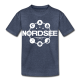 Nordsee Symbole - Teenager Premium T-Shirt - Blau meliert