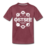 Ostsee Symbole - Kinder Premium T-Shirt - Bordeauxrot meliert