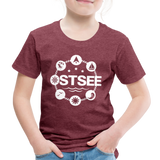 Ostsee Symbole - Kinder Premium T-Shirt - Bordeauxrot meliert