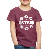 Ostsee Symbole - Kinder Premium T-Shirt - Bordeauxrot meliert