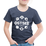 Ostsee Symbole - Kinder Premium T-Shirt - Blau meliert