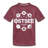 Ostsee Symbole - Teenager Premium T-Shirt - Bordeauxrot meliert