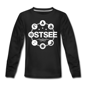 Ostsee Symbole - Teenager Premium Langarmshirt - Schwarz