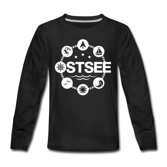 Ostsee Symbole - Teenager Premium Langarmshirt - Schwarz