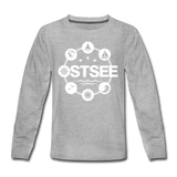 Ostsee Symbole - Teenager Premium Langarmshirt - Grau meliert