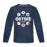 Ostsee Symbole - Teenager Premium Langarmshirt - Navy