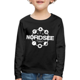 Nordsee Symbole - Kinder Premium Langarmshirt - Schwarz