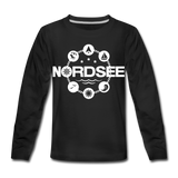 Nordsee Symbole - Kinder Premium Langarmshirt - Schwarz