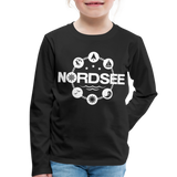 Nordsee Symbole - Kinder Premium Langarmshirt - Schwarz