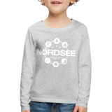 Nordsee Symbole - Kinder Premium Langarmshirt - Grau meliert