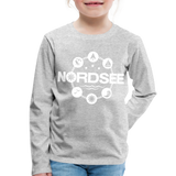 Nordsee Symbole - Kinder Premium Langarmshirt - Grau meliert