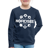 Nordsee Symbole - Kinder Premium Langarmshirt - Navy