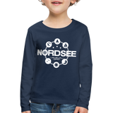 Nordsee Symbole - Kinder Premium Langarmshirt - Navy