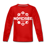 Nordsee Symbole - Kinder Premium Langarmshirt - Rot