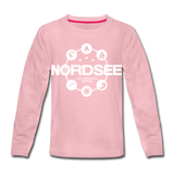 Nordsee Symbole - Kinder Premium Langarmshirt - Hellrosa