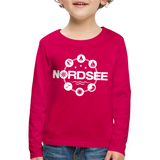 Nordsee Symbole - Kinder Premium Langarmshirt - dunkles Pink