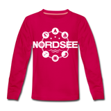 Nordsee Symbole - Kinder Premium Langarmshirt - dunkles Pink