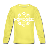 Nordsee Symbole - Kinder Premium Langarmshirt - Gelb