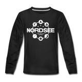 Nordsee Symbole - Teenager Premium Langarmshirt - Schwarz