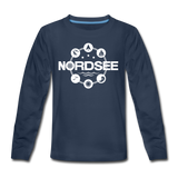 Nordsee Symbole - Teenager Premium Langarmshirt - Navy