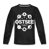 Ostsee Symbole - Kinder Premium Langarmshirt - Schwarz