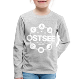 Ostsee Symbole - Kinder Premium Langarmshirt - Grau meliert