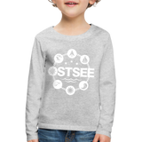 Ostsee Symbole - Kinder Premium Langarmshirt - Grau meliert