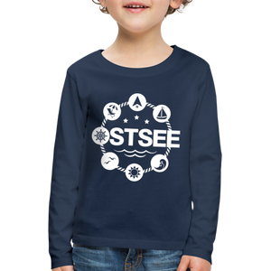 Ostsee Symbole - Kinder Premium Langarmshirt - Navy