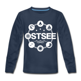 Ostsee Symbole - Kinder Premium Langarmshirt - Navy